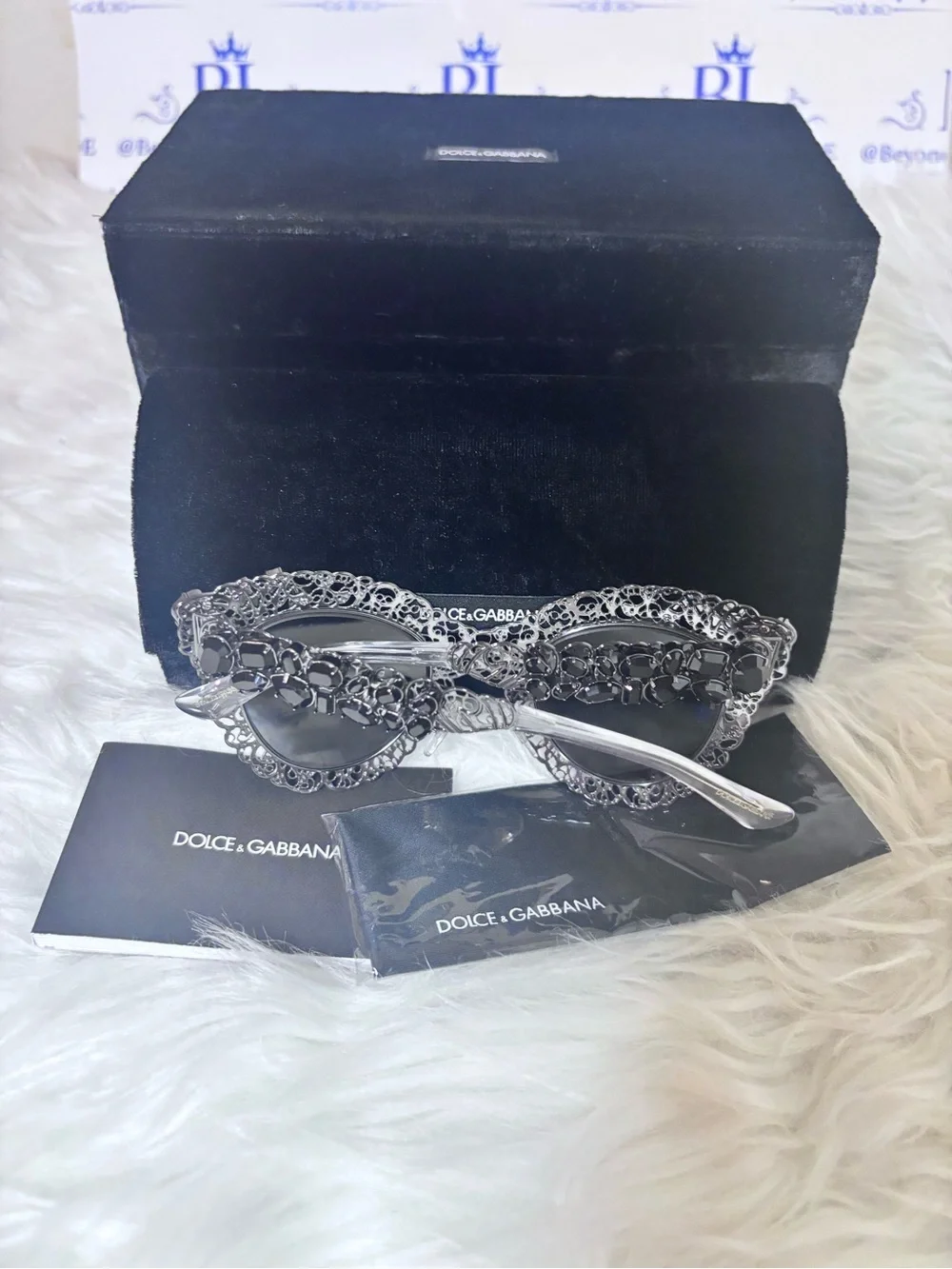Limited edition Authentic Dolce & Gabbana Filigree Sunglasses Swarovski crystals